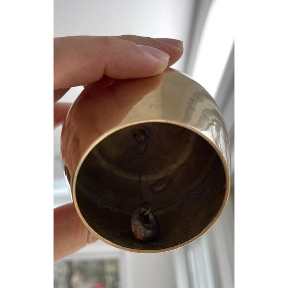 Vintage Brass Apple Shaped Bell With Leaf And Stem - Picture 5 of 12